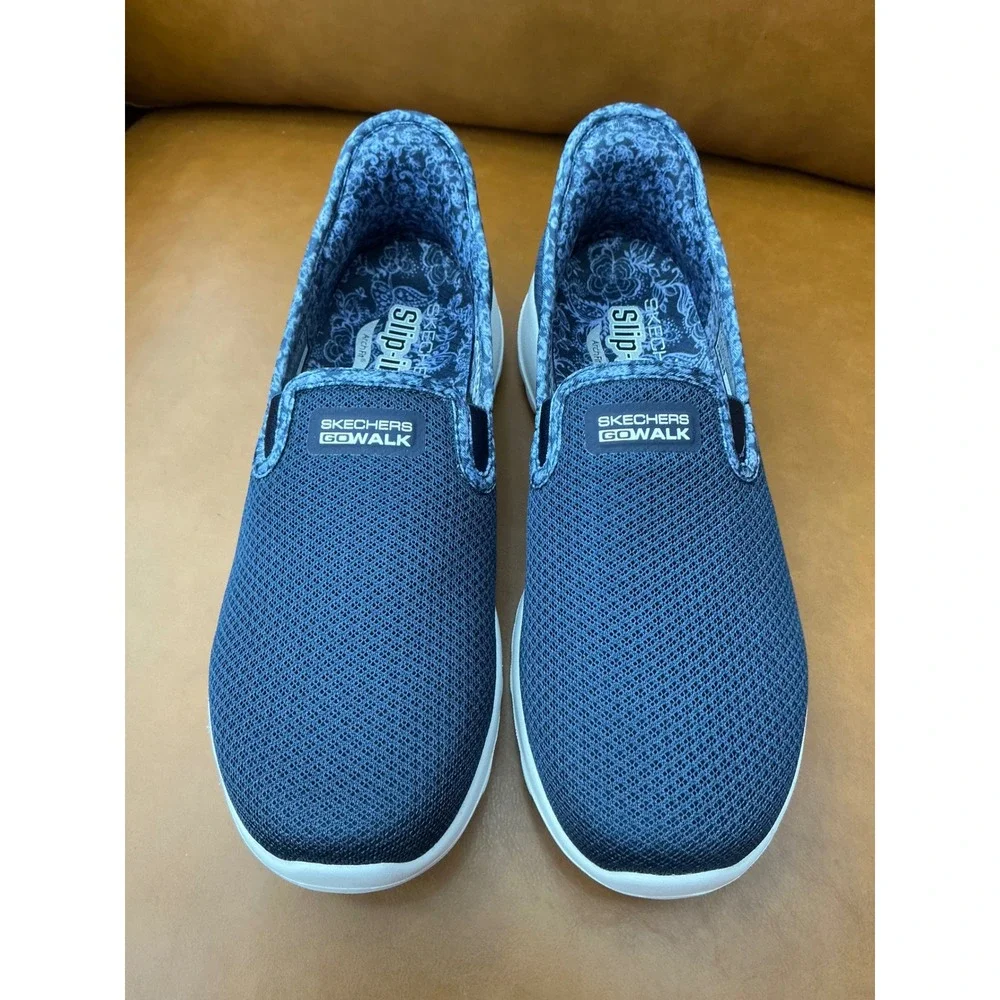 Skechers Go Walk Slip-ins Women 7.5 Navy Arch Fit Joy Stefanie 126303